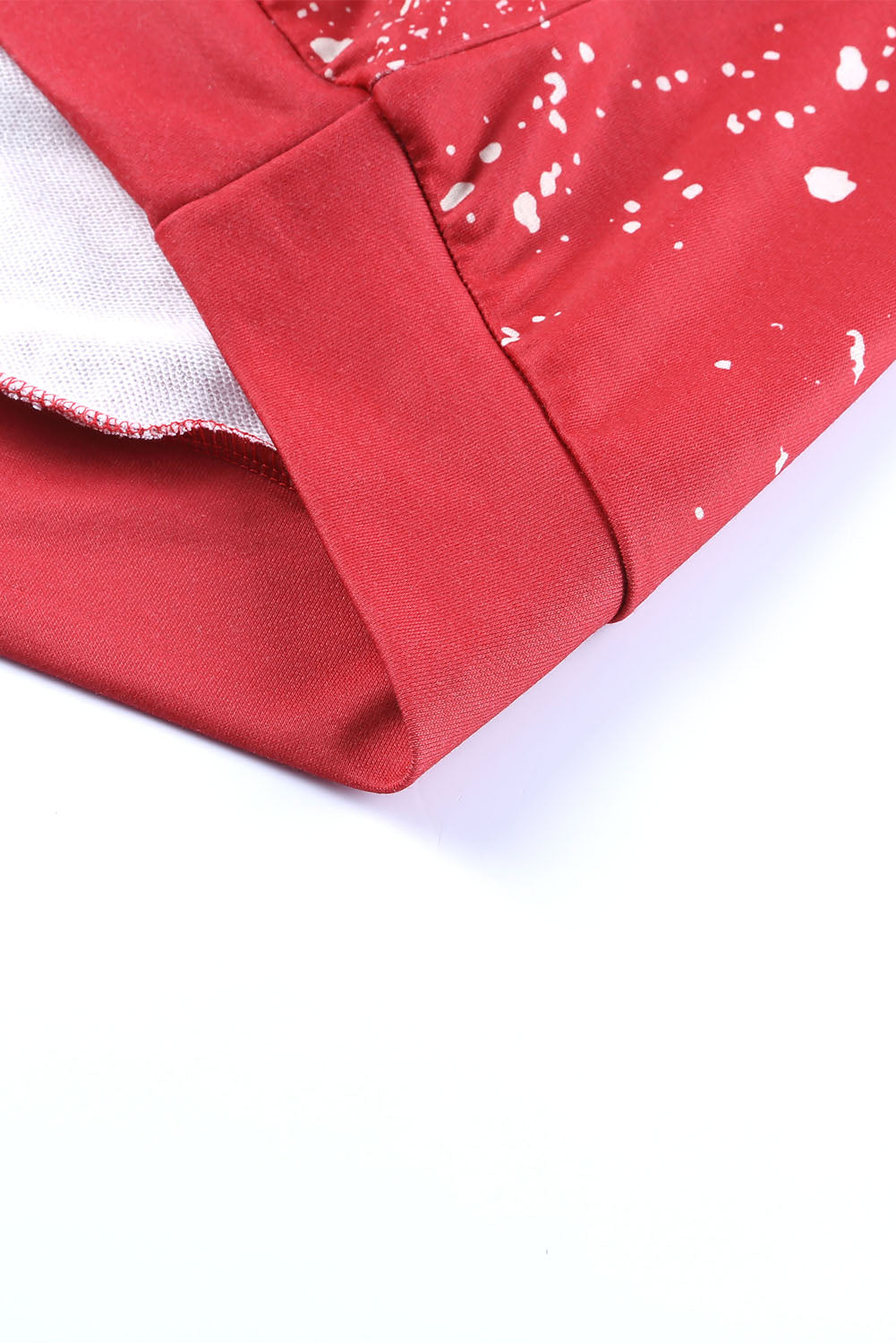 Blank Apparel - Fiery Red Tie Dye Leopard Drop Shoulder Sweatshirt
