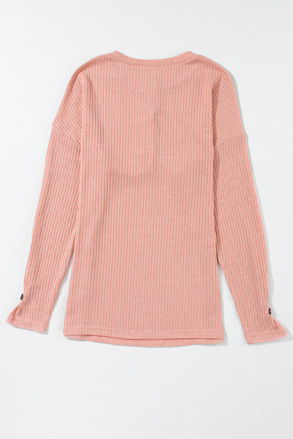 Jungle Green Rib Textured Henley Knit Top