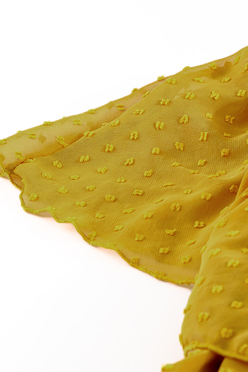 Sky Blue Yellow Yellow Off Shoulder Ruffle Swiss Dot Maxi Dress