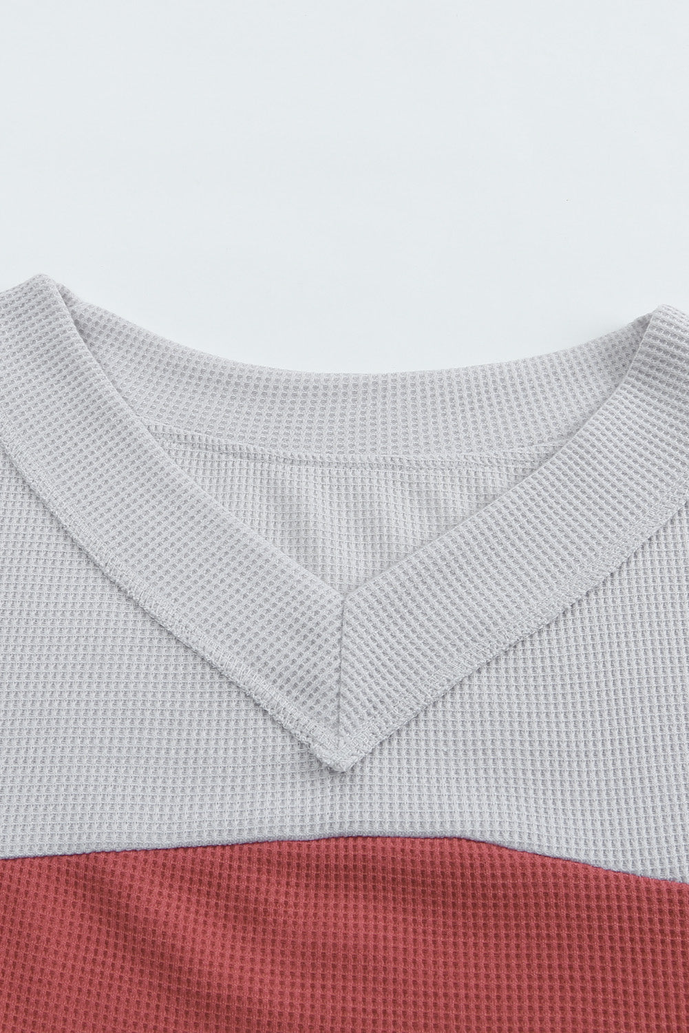 Apricot Wild Leopard Contrast Sleeve Colorblock Waffle Knit Top