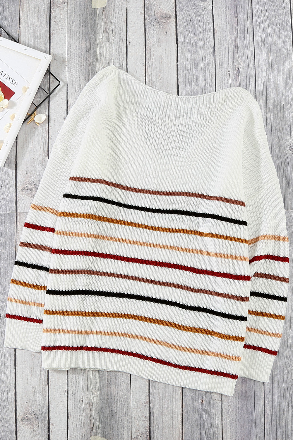 Blue Striped Knit Sweater
