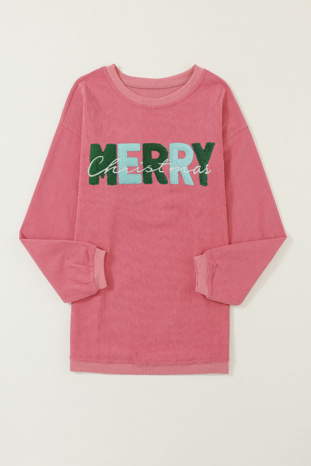 Racing Red MERRY Christmas Corded Pullover Sweatshirt