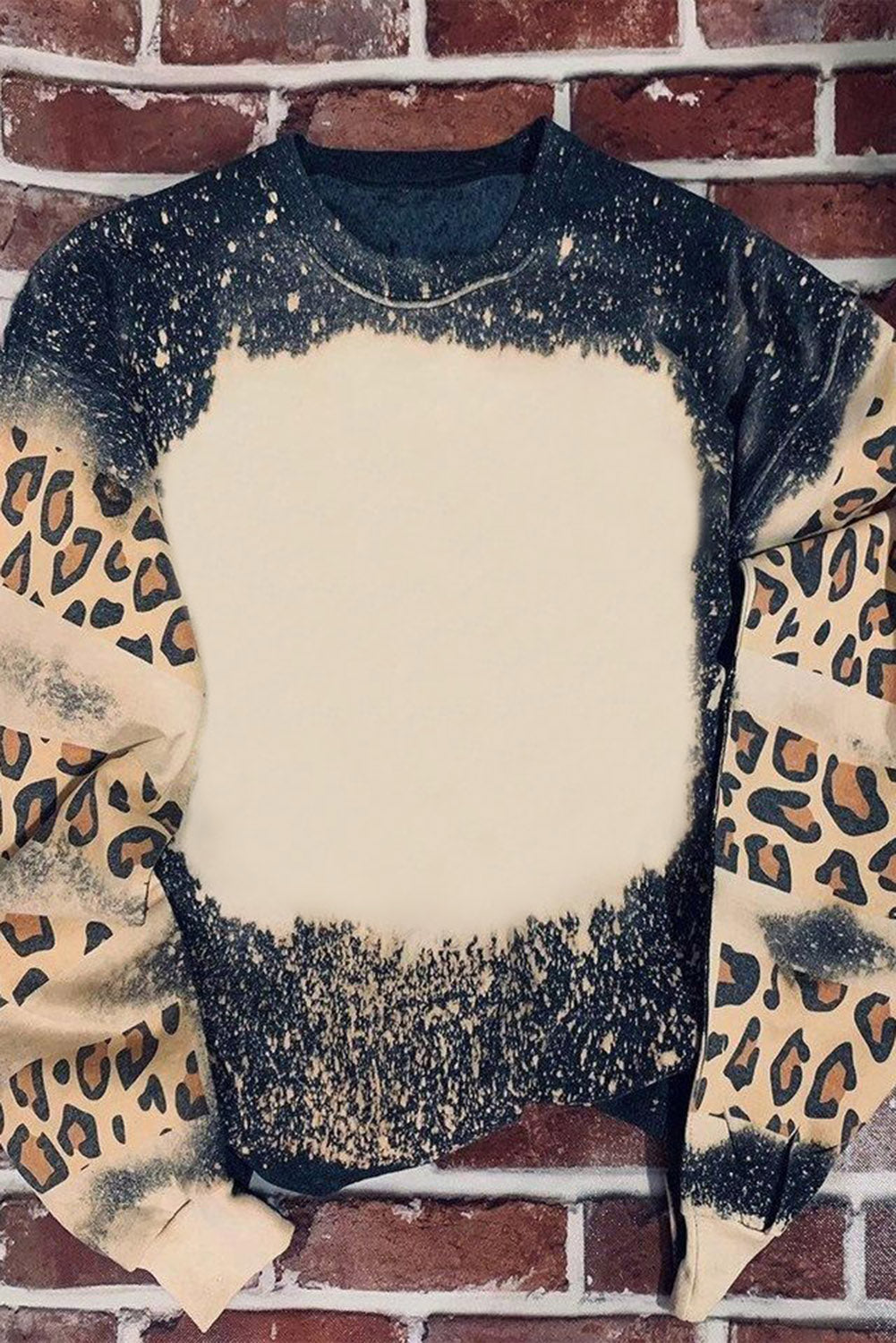 Blank Apparel - Fiery Red Tie Dye Leopard Drop Shoulder Sweatshirt