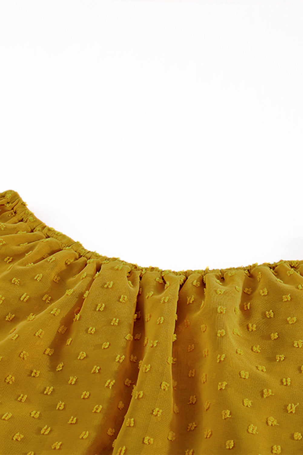 Sky Blue Yellow Yellow Off Shoulder Ruffle Swiss Dot Maxi Dress