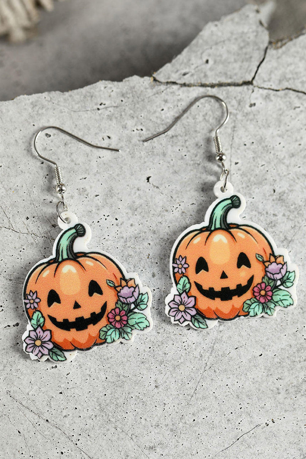 Wisteria Halloween Pattern Acrylic Drop Earrings