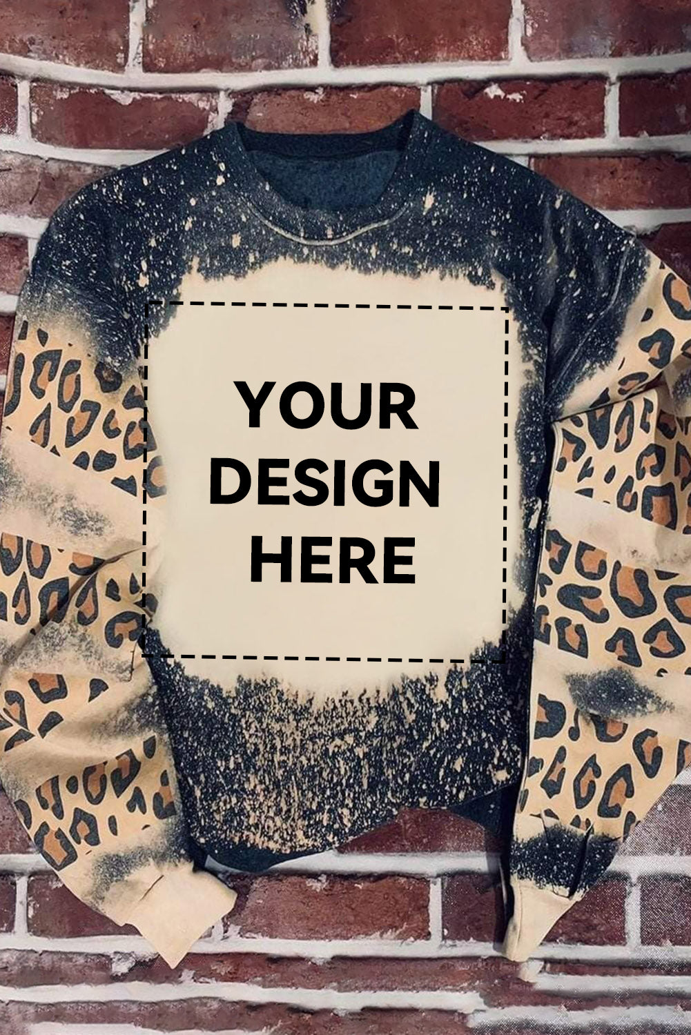 Blank Apparel - Fiery Red Tie Dye Leopard Drop Shoulder Sweatshirt