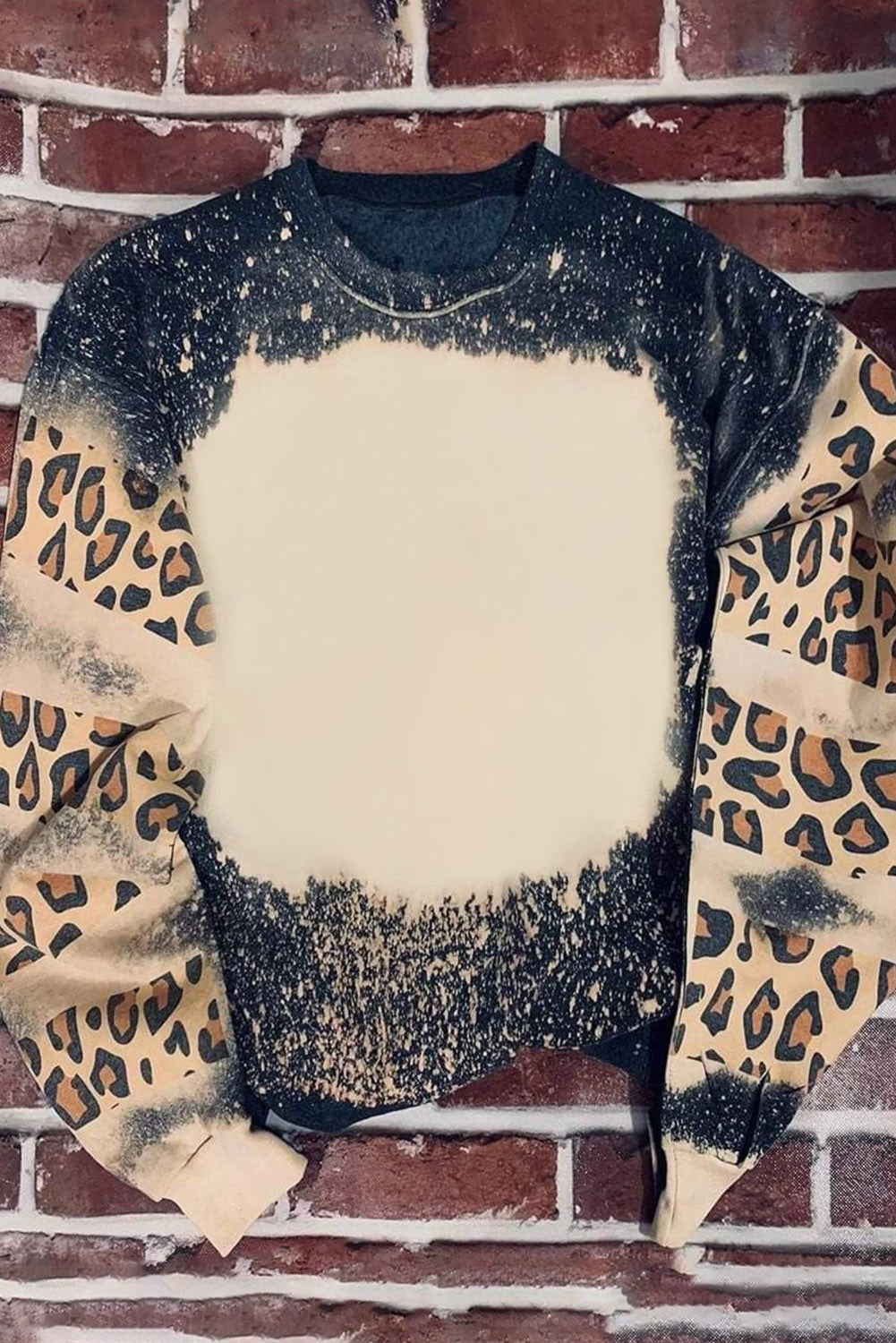 Blank Apparel - Fiery Red Tie Dye Leopard Drop Shoulder Sweatshirt