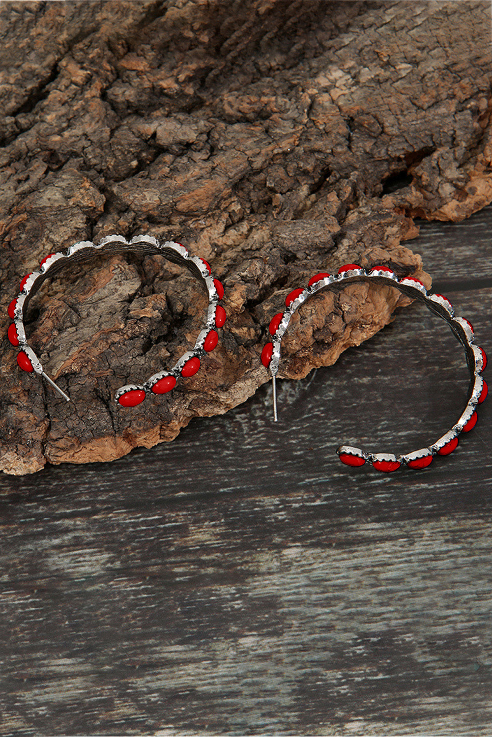 Black Retro Circle C-shaped Earrings