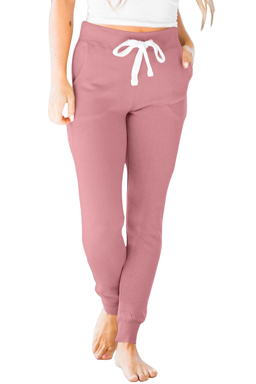Black Drawstring Waist Pocketed Joggers