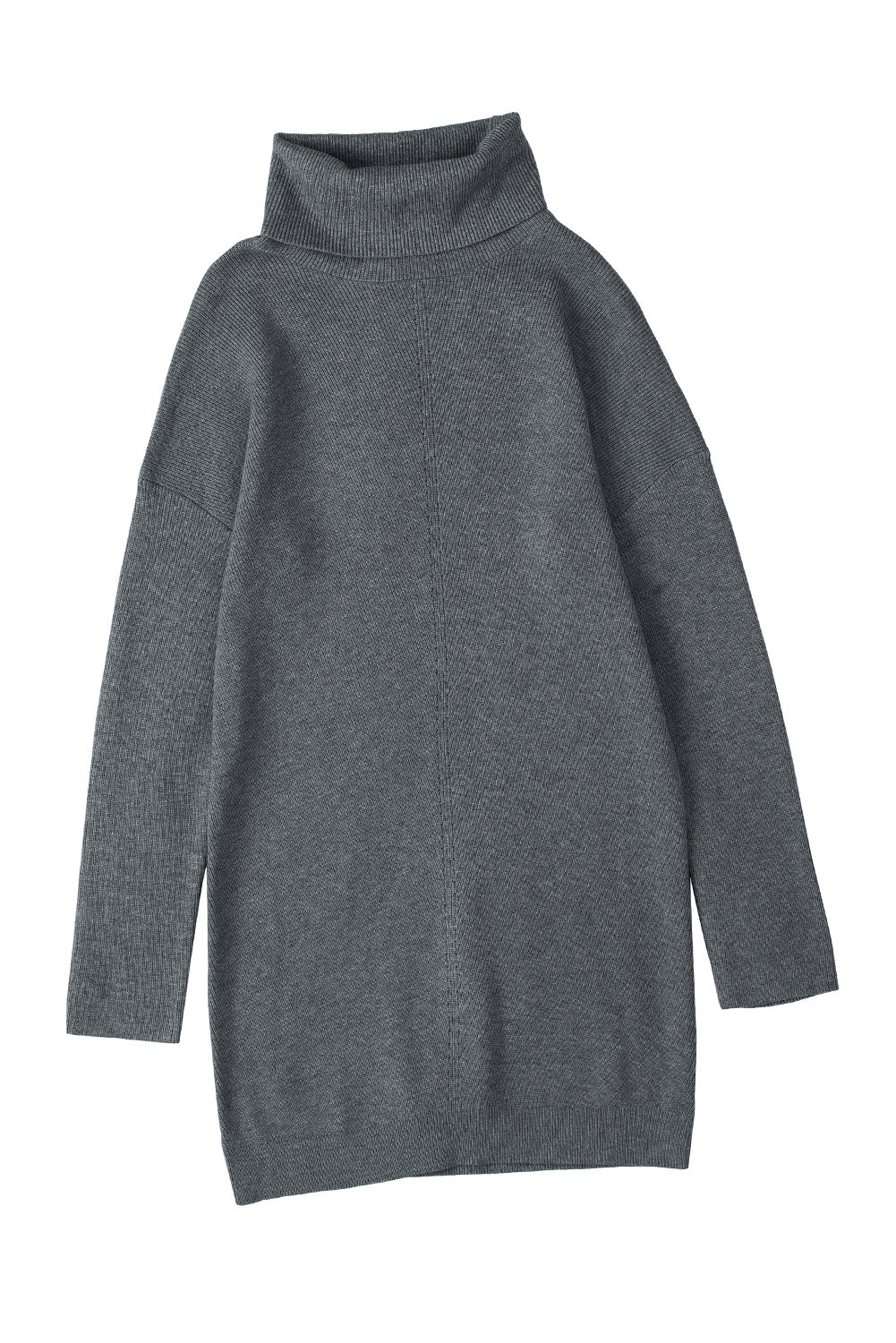 Brown Turtleneck Long Sleeve Knitted Sweater Dress