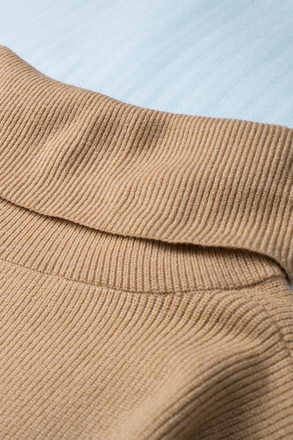Brown Turtleneck Long Sleeve Knitted Sweater Dress