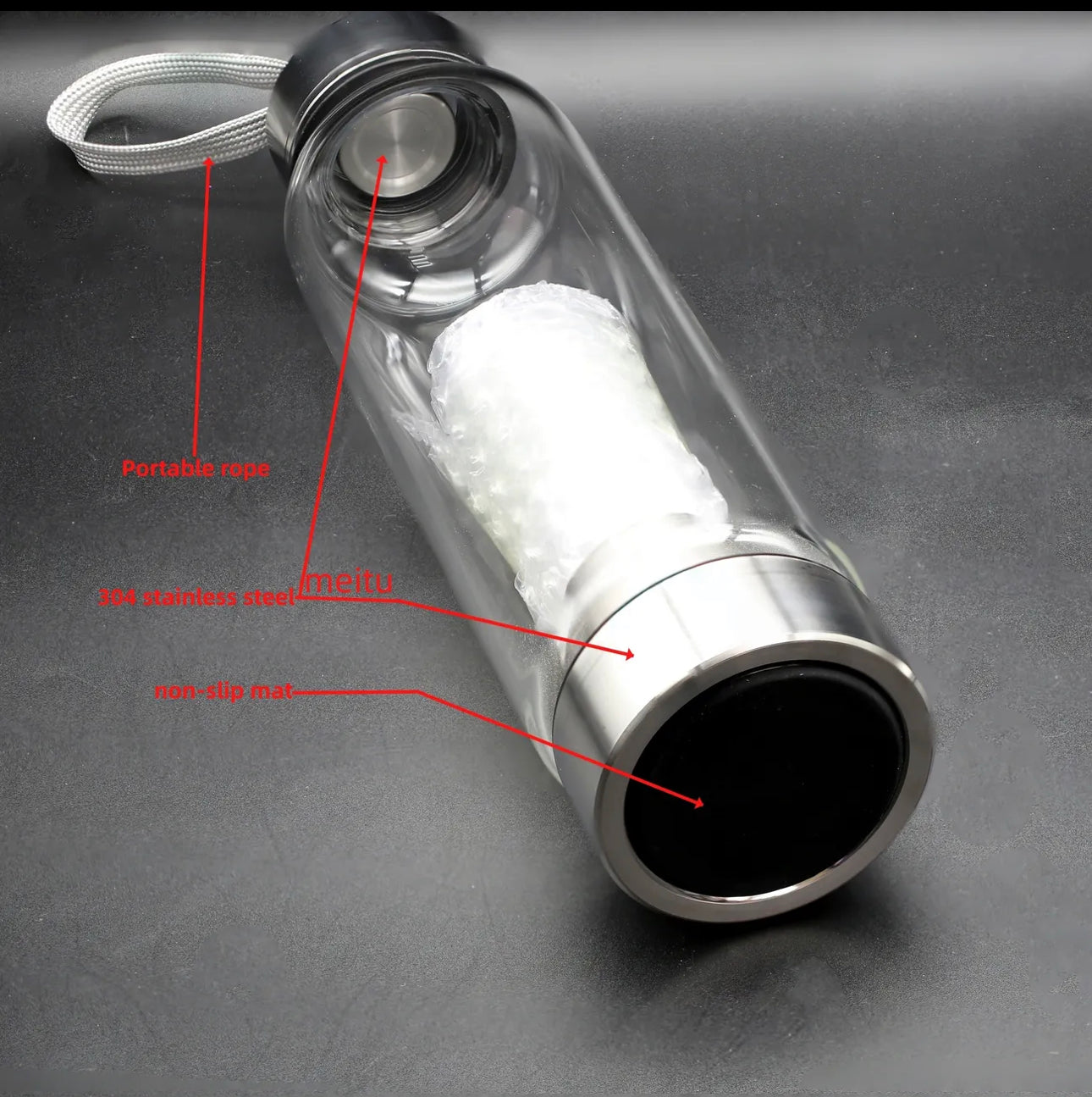 Energize Your Water with Amethyst Crystal Bottle - 1pc