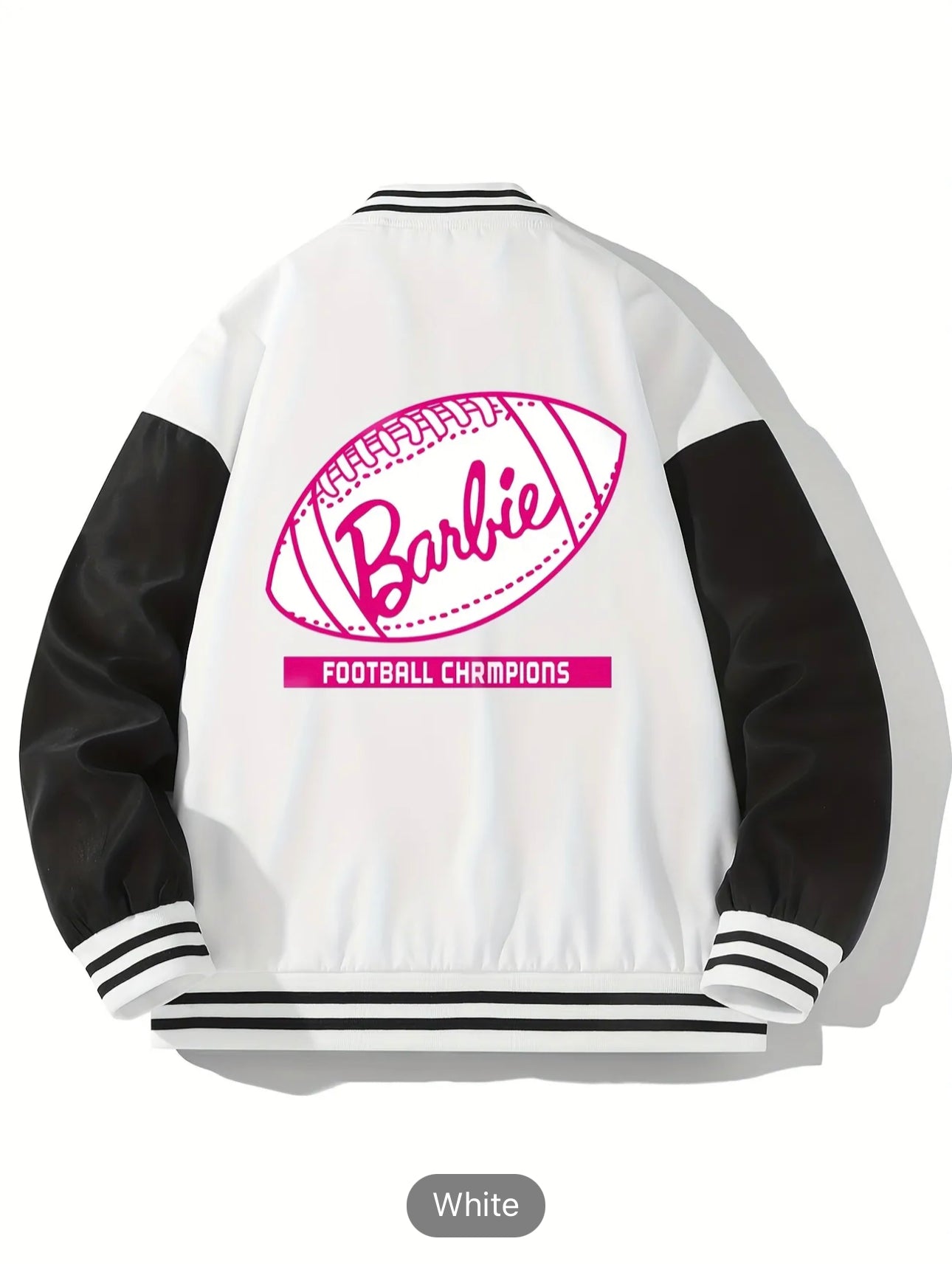 Men's Varsity "Football Champions" Baseball Print Pockets Long Sleeves Jackets