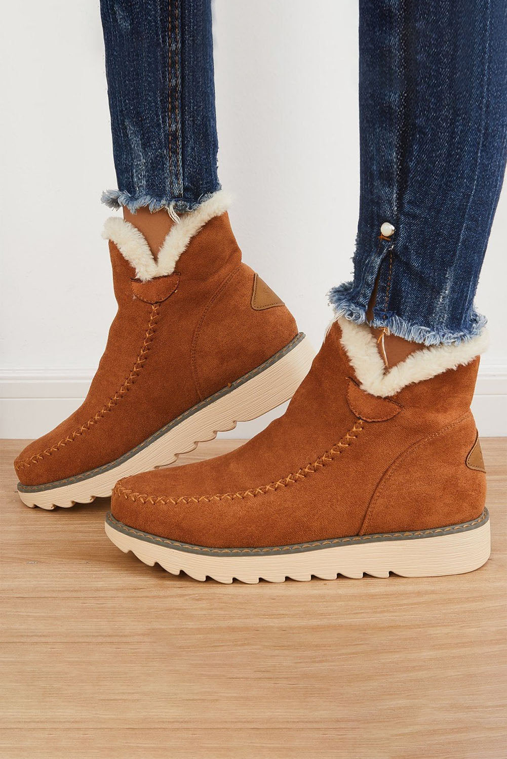 High Rise Ankle Fleece Lining Snow Boots