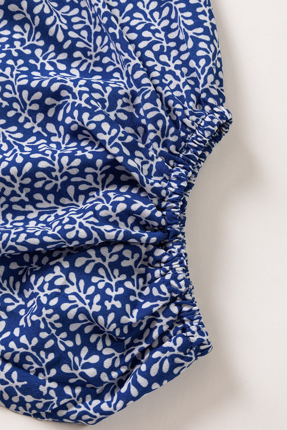 Off Shoulder Floral Print Lantern Sleeve Blouse
