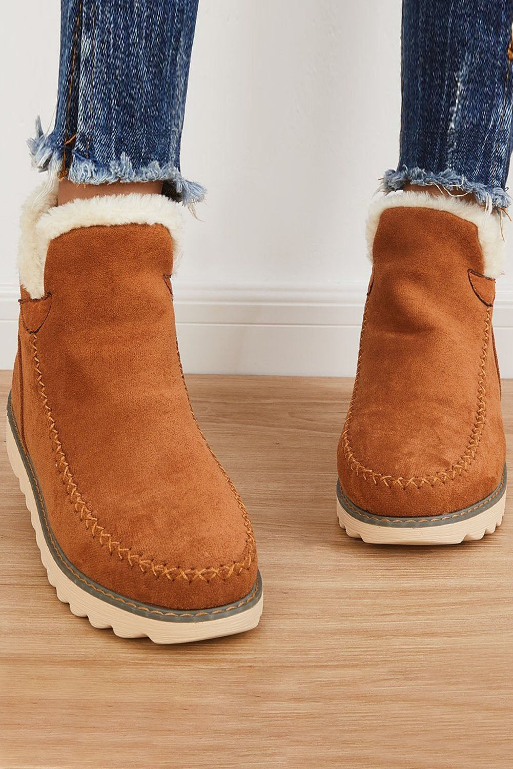 High Rise Ankle Fleece Lining Snow Boots