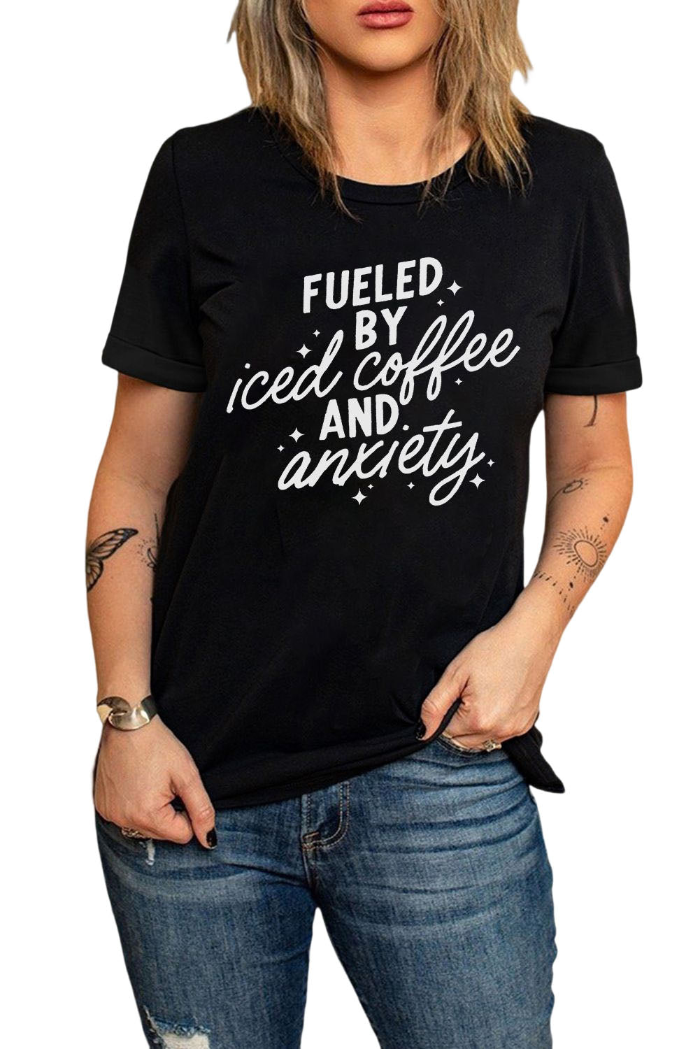 FUELED BY iced coffee AND anxiety Graphic Tee