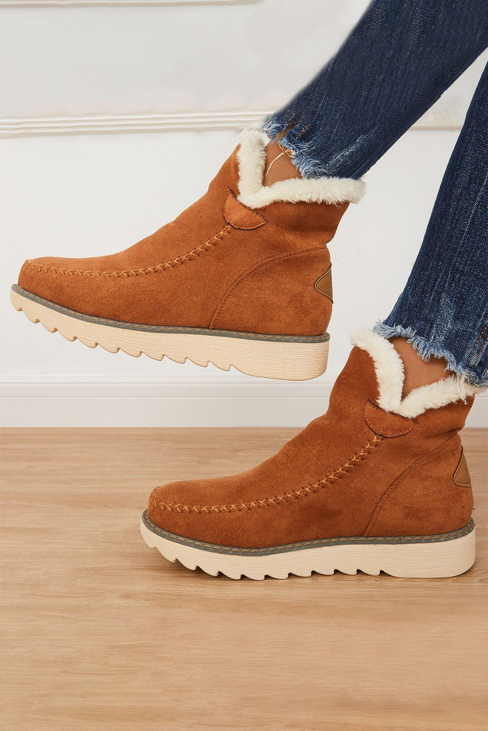 High Rise Ankle Fleece Lining Snow Boots