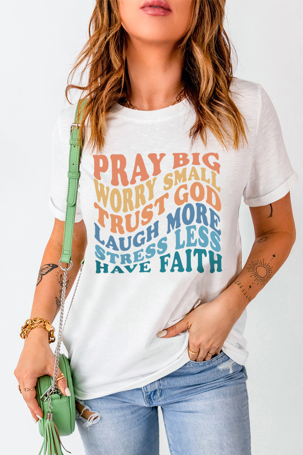Have Faith Inspired Words Print T Shirt