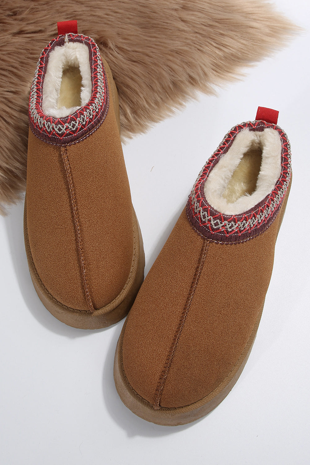 Sage Green Suede Contrast Print Plush Lined Snow Boots