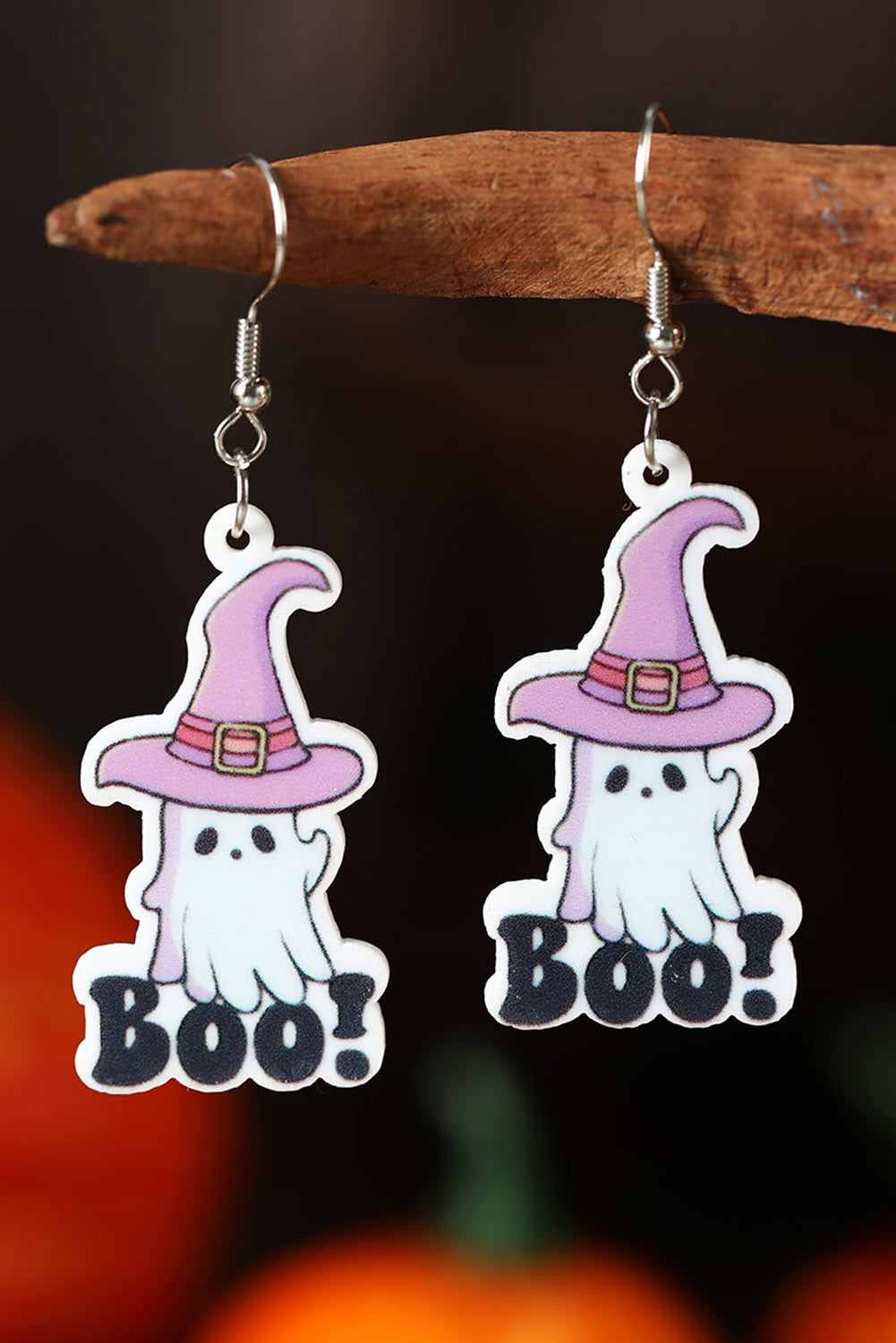 Wisteria Halloween Pattern Acrylic Drop Earrings