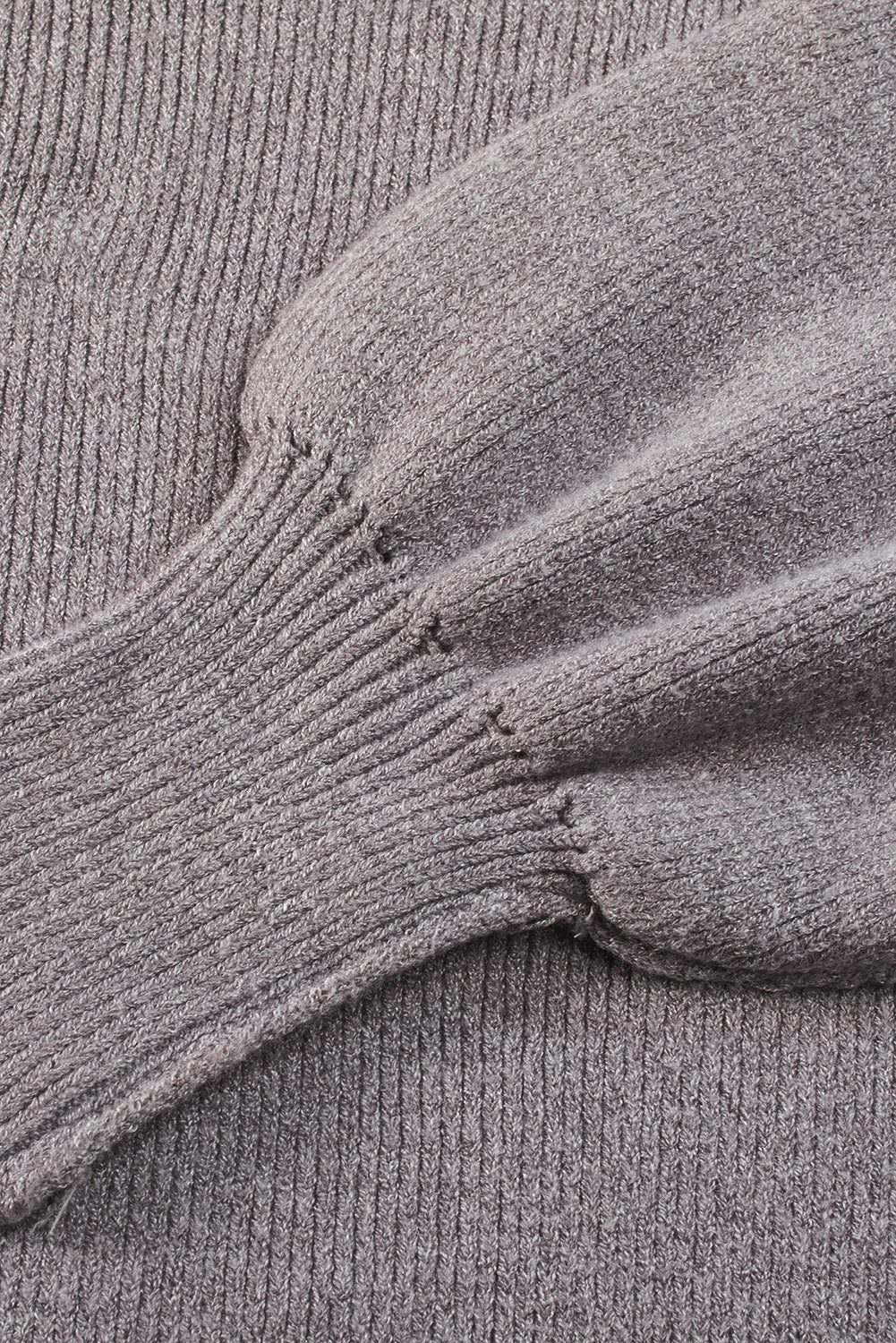 Black Oversized Drop Shoulder Bubble Sleeve Pullover Sweater