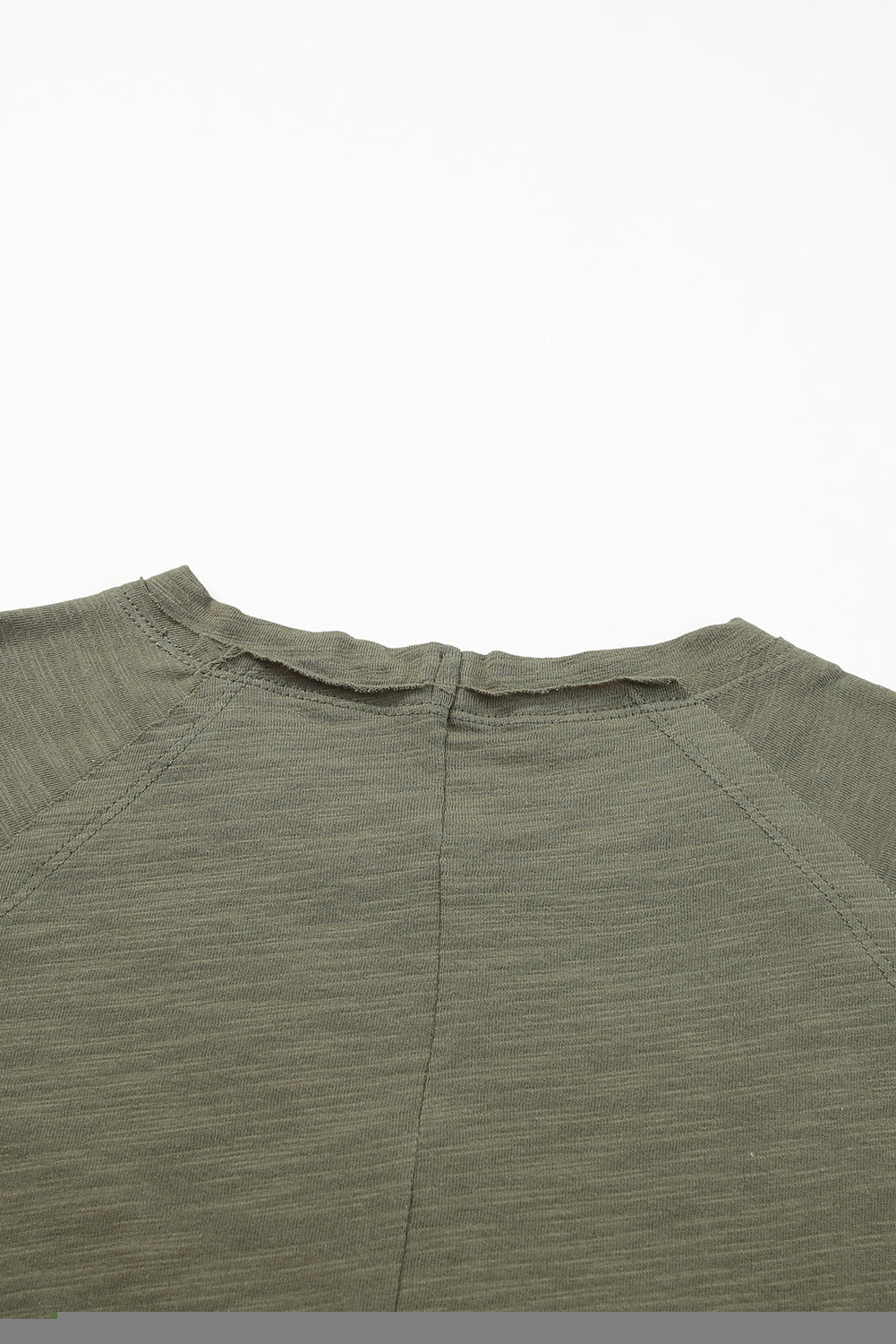 Red Solid Crew Neck Long Sleeve Top
