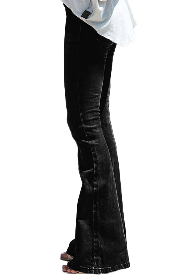Medium Blue Wash Vintage Wide Leg Jeans