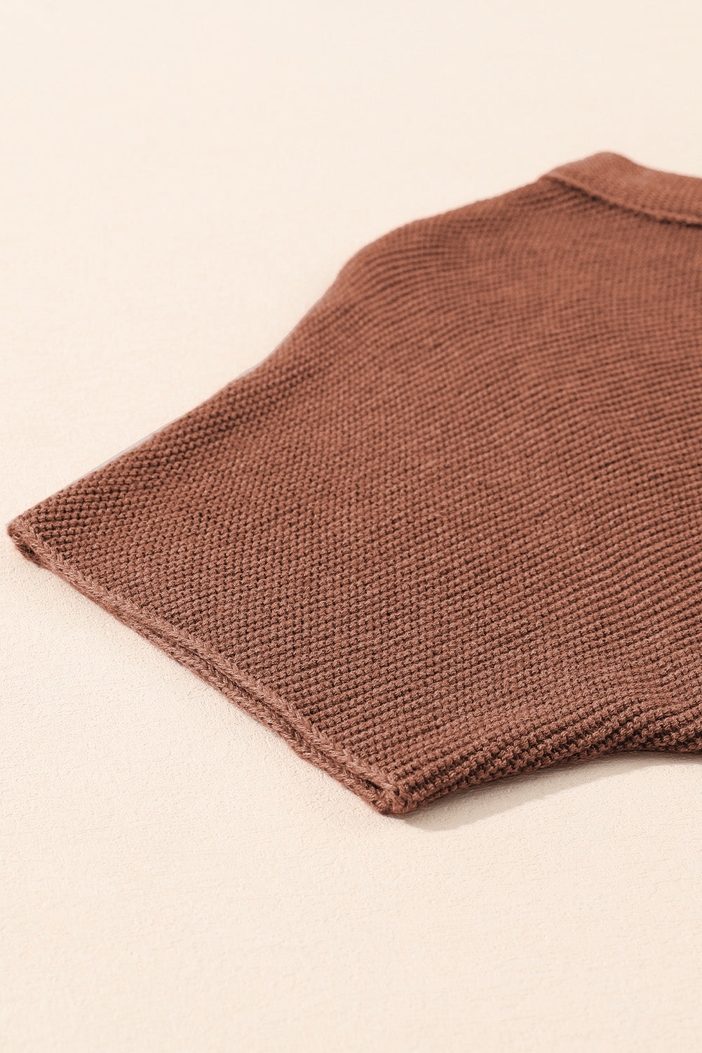 Apricot High Neck Short Bat Sleeve Sweater