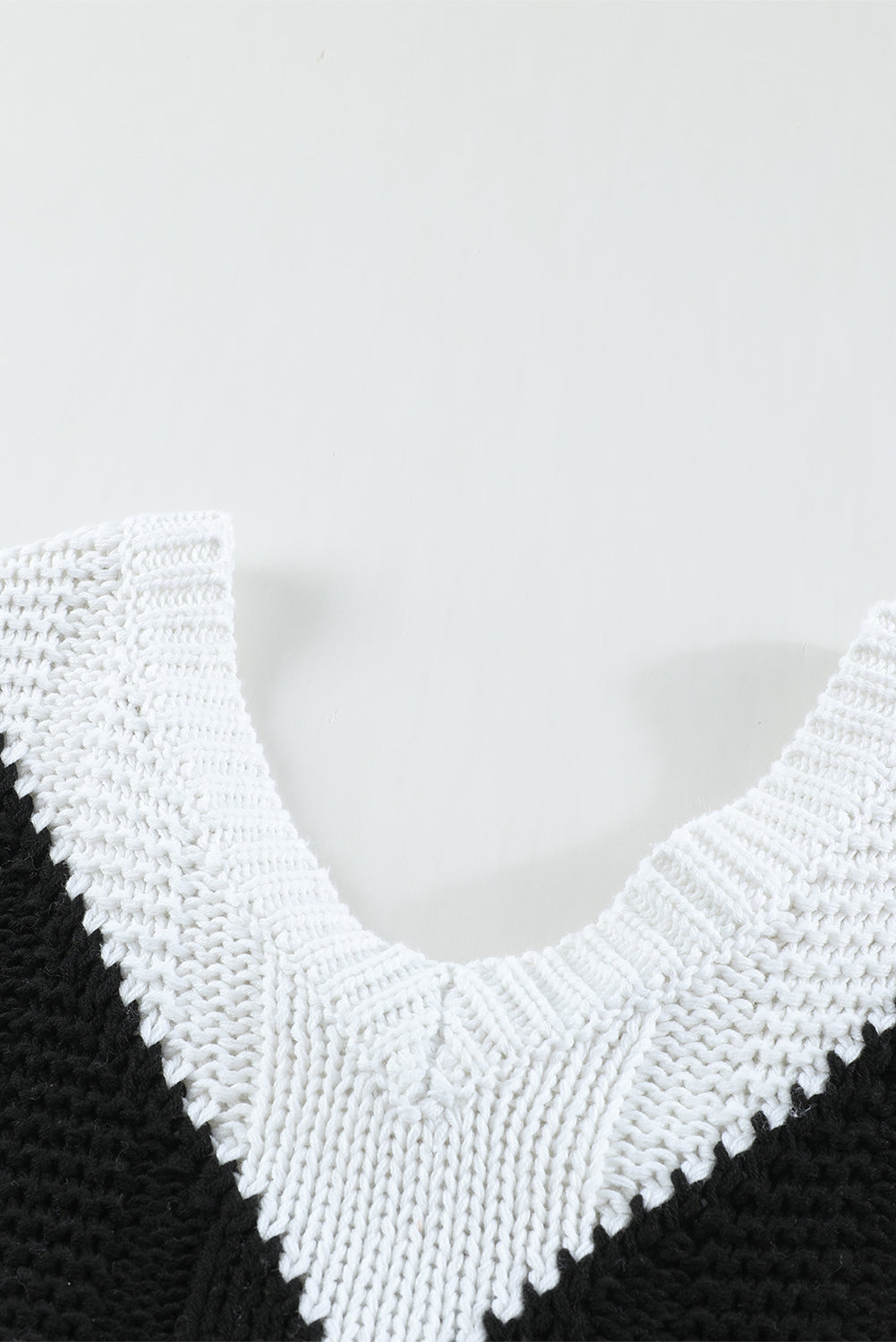 Green Color Block Drop Shoulder Oversize Sweater