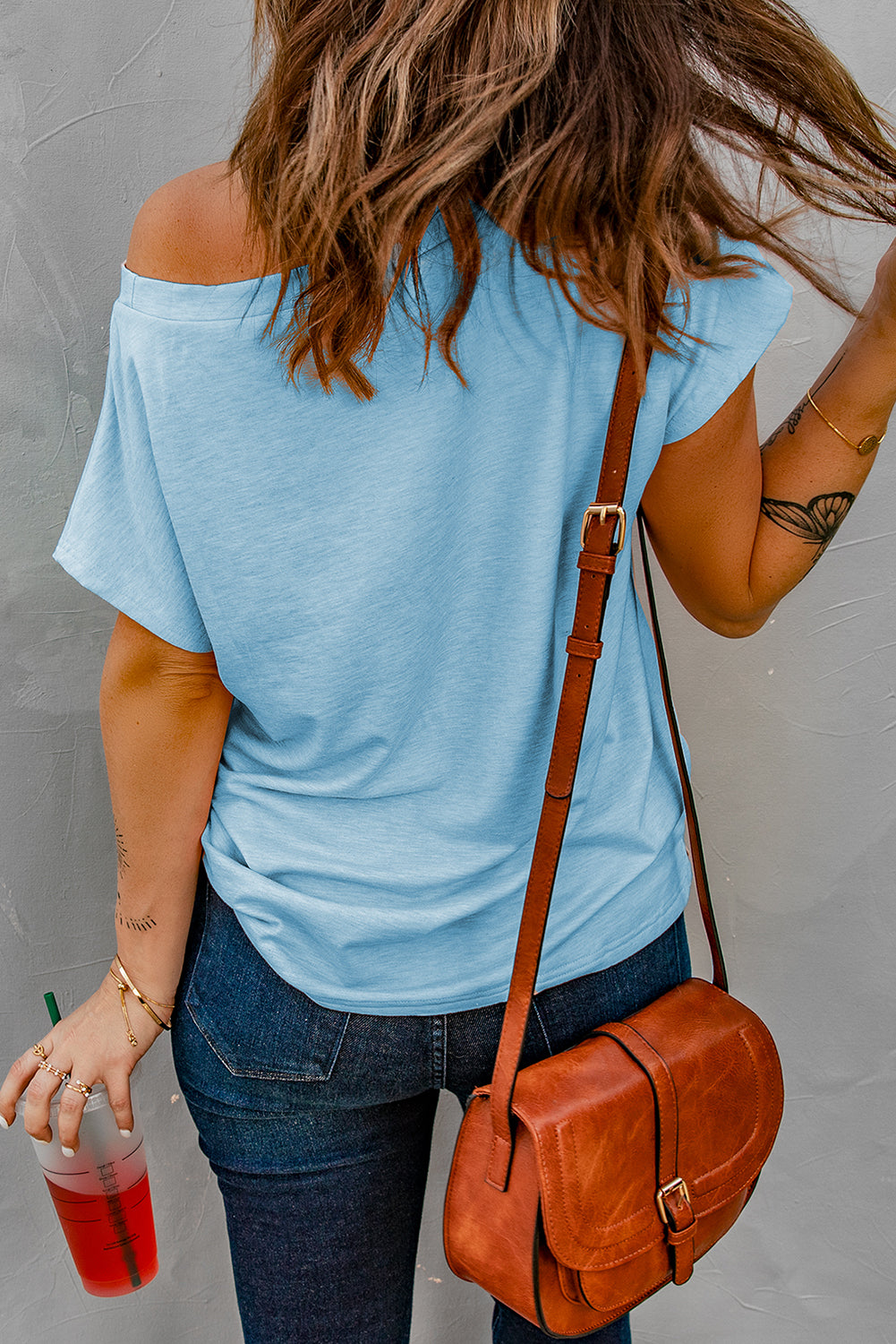 Knit Pocketed Tee with Side Slits