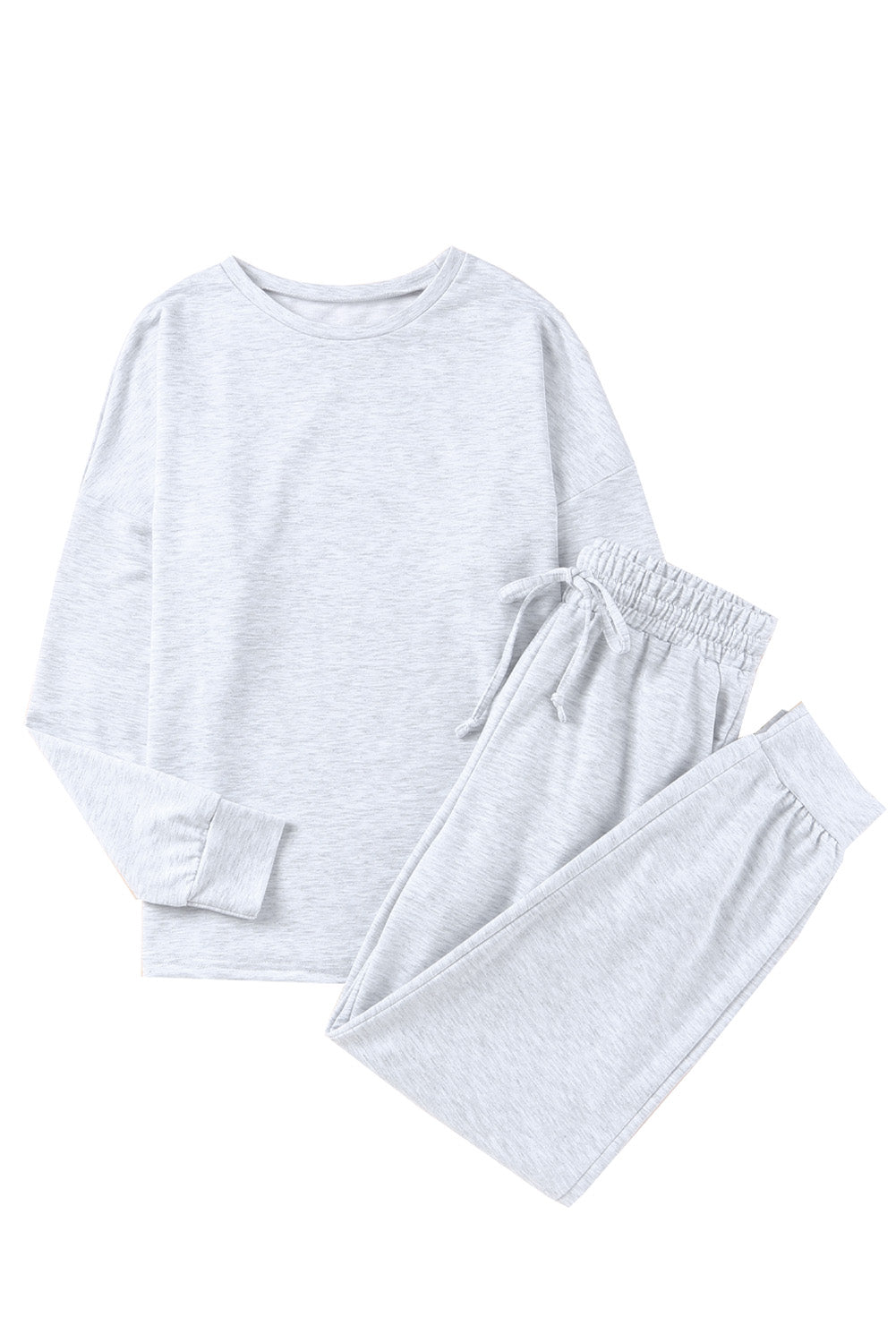 Blank Apparel - Gray Long Sleeve Pullover and Jogger Pants Lounge Set