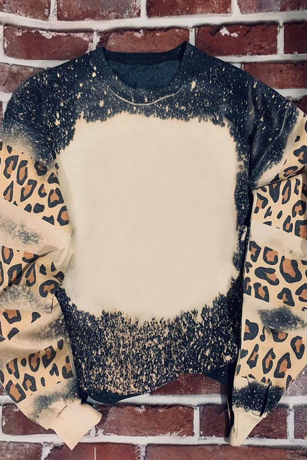 Blank Apparel - Fiery Red Tie Dye Leopard Drop Shoulder Sweatshirt