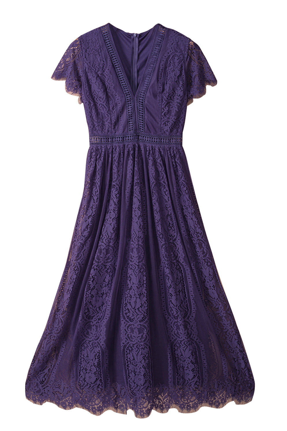 Red Blue Fill Your Heart Lace Maxi Dress