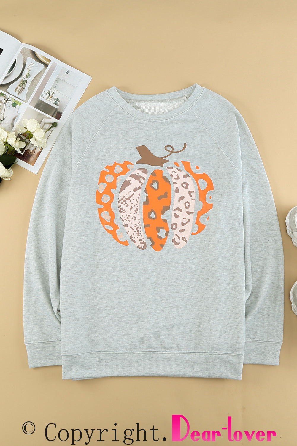 Halloween Pumpkin Leopard Print Plus Size Sweatshirt