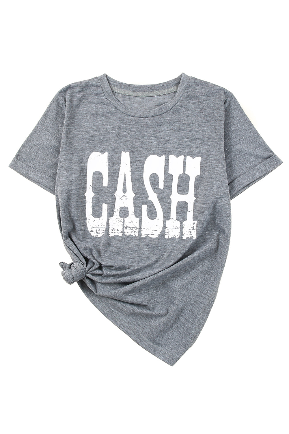 CASH Letter Print Short Sleeve T Shirt