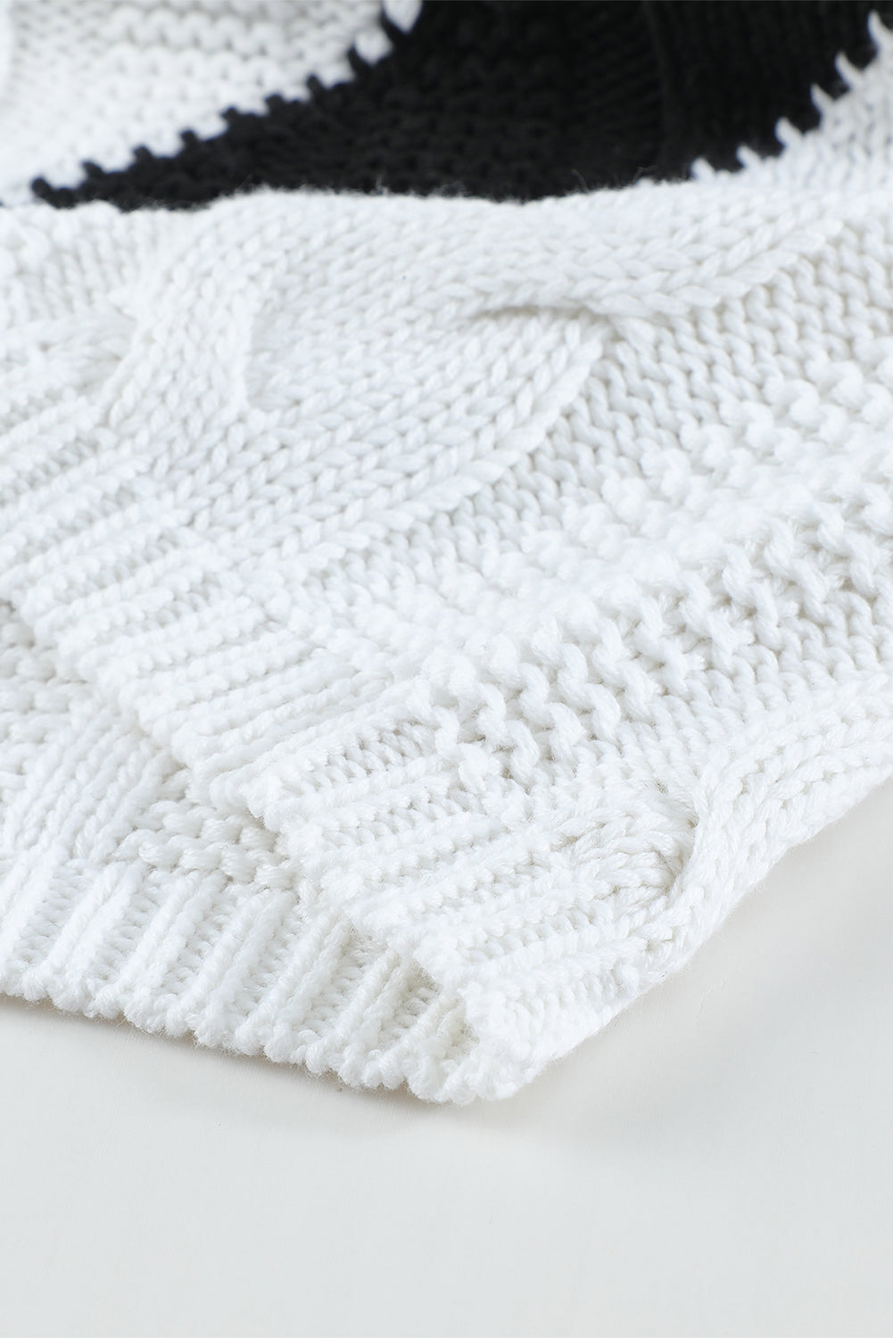 Green Color Block Drop Shoulder Oversize Sweater