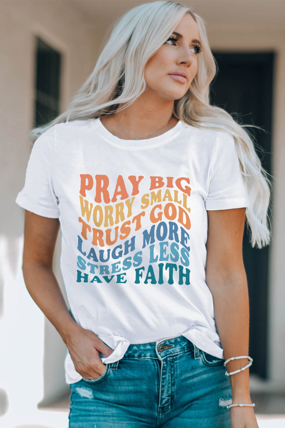 Have Faith Inspired Words Print T Shirt