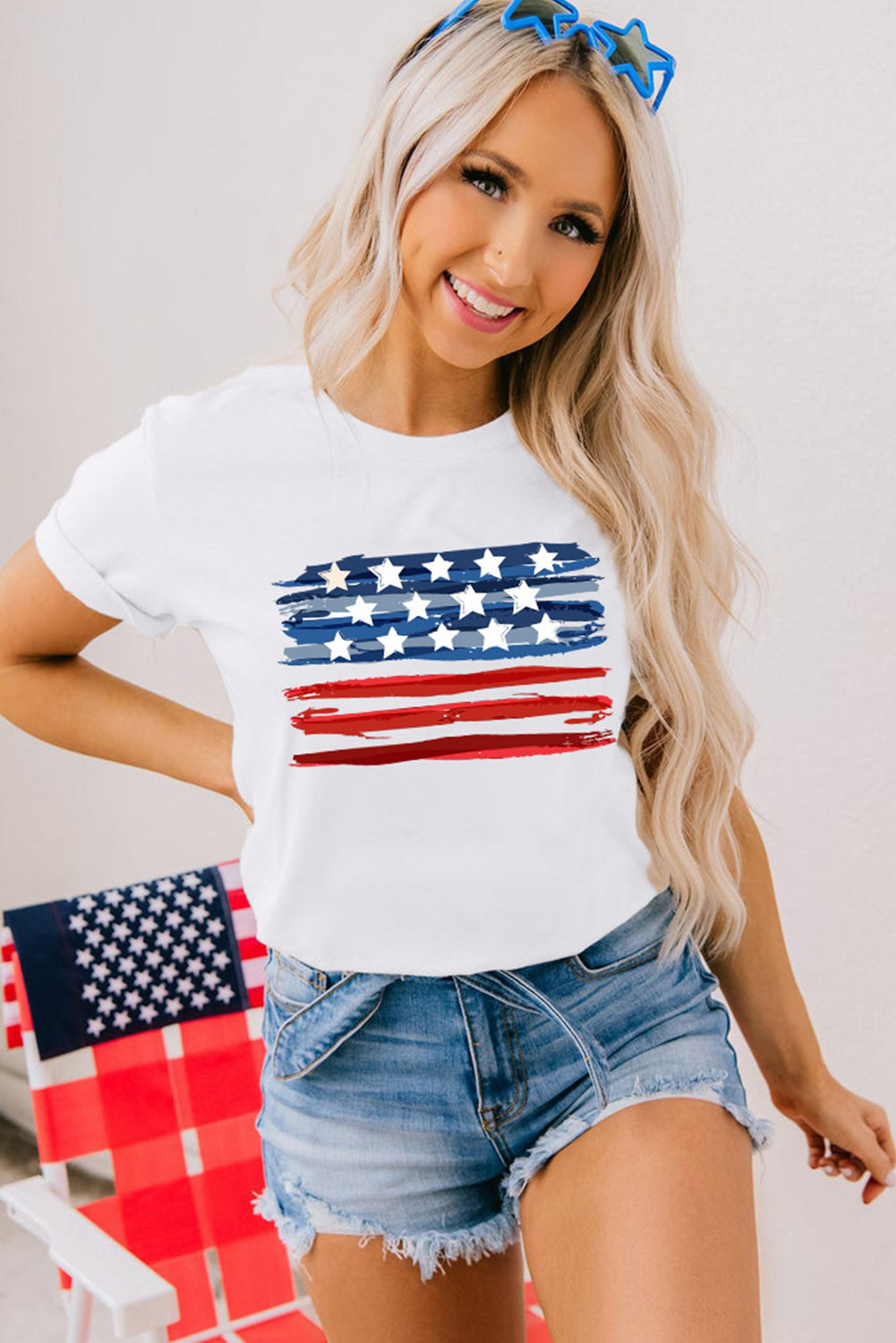 American Flag Graphic  Short Sleeve Tee