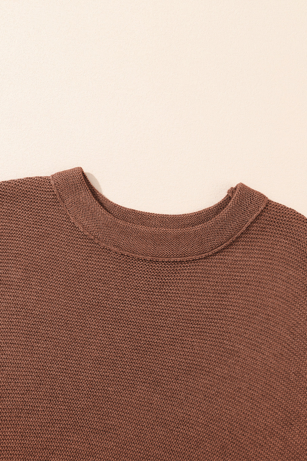 Apricot High Neck Short Bat Sleeve Sweater