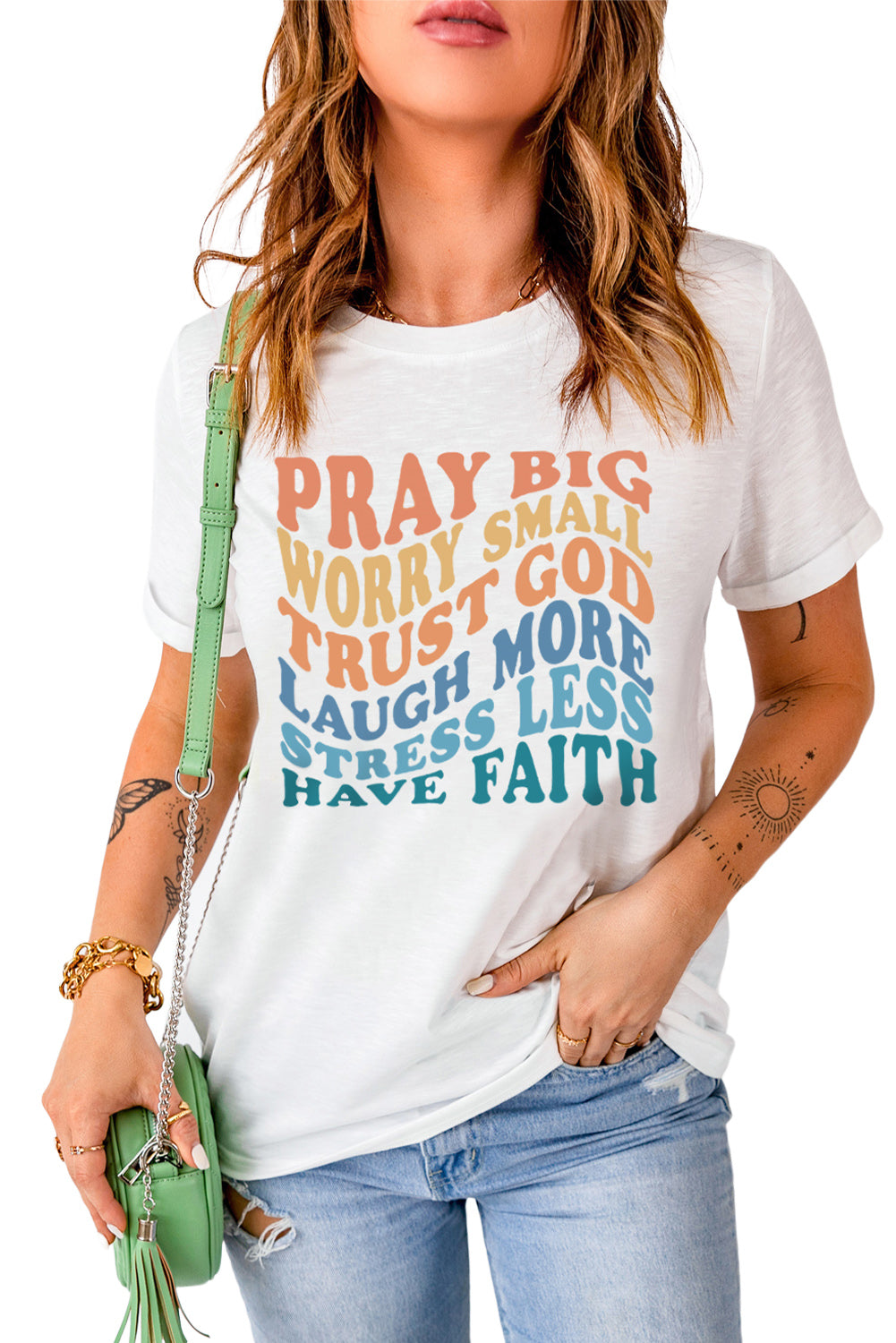 Have Faith Inspired Words Print T Shirt