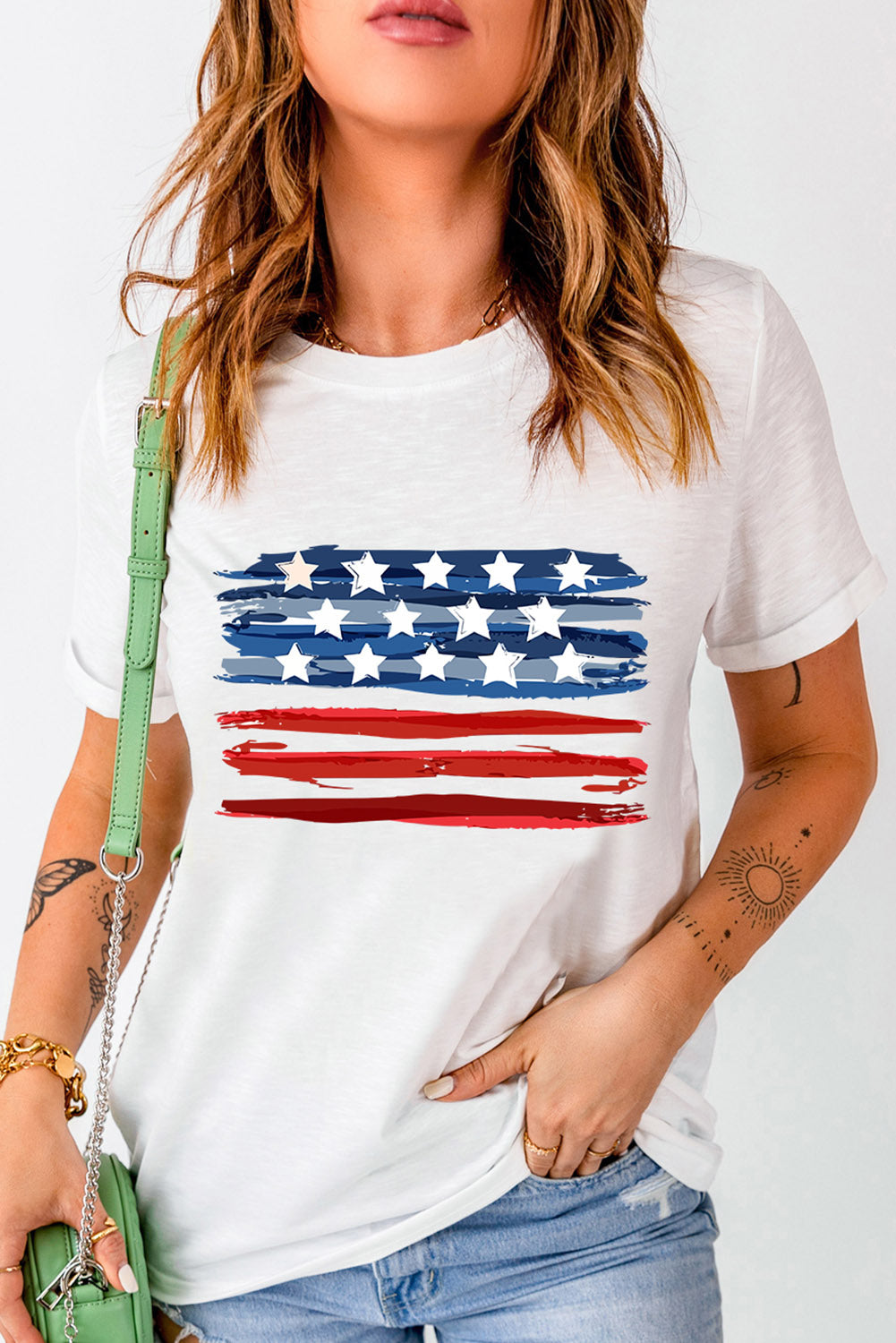 American Flag Graphic  Short Sleeve Tee
