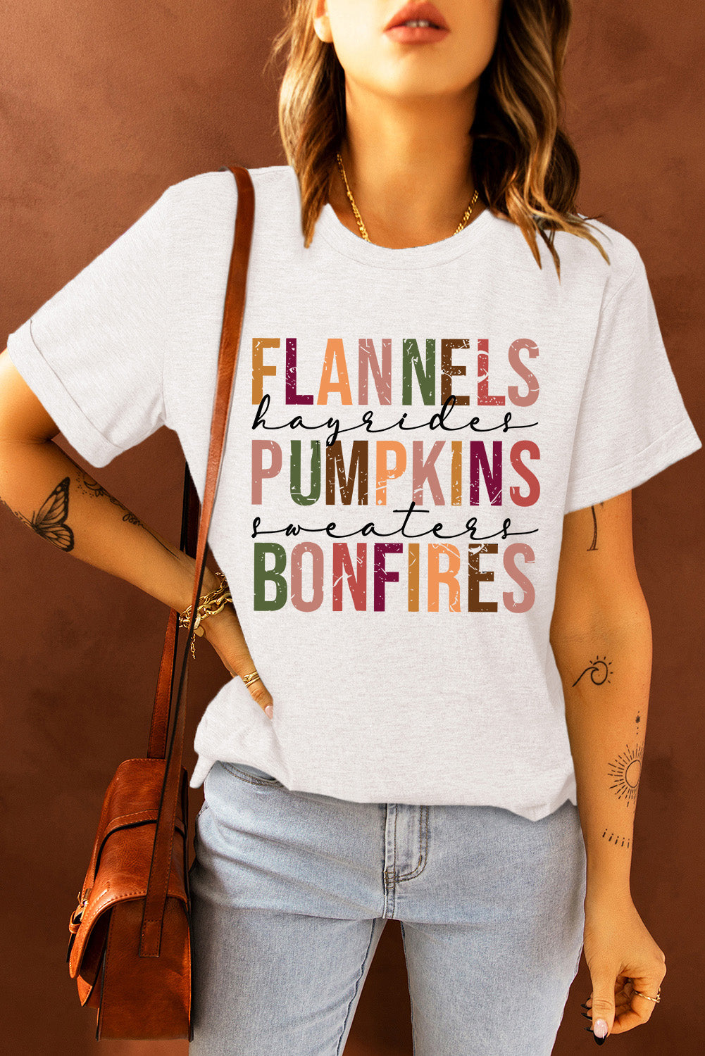 FLANNELS PUMPKINS BONFIRES Crewneck Graphic Tee