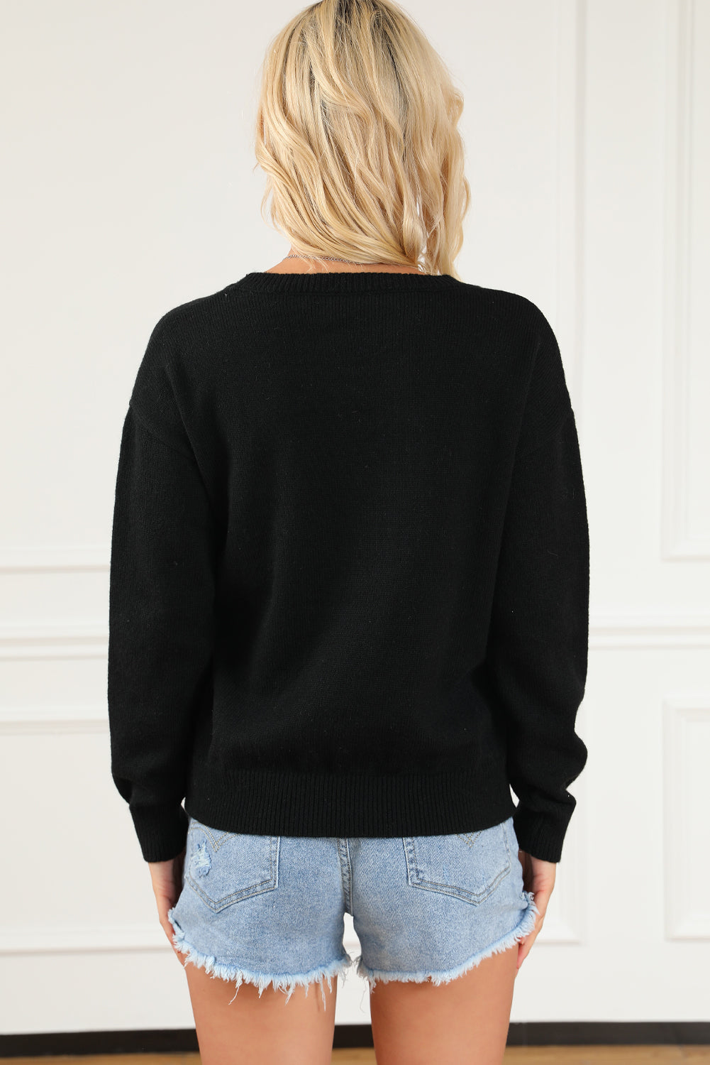 Red Dahlia Holly Jolly Round Neck Casual Sweater