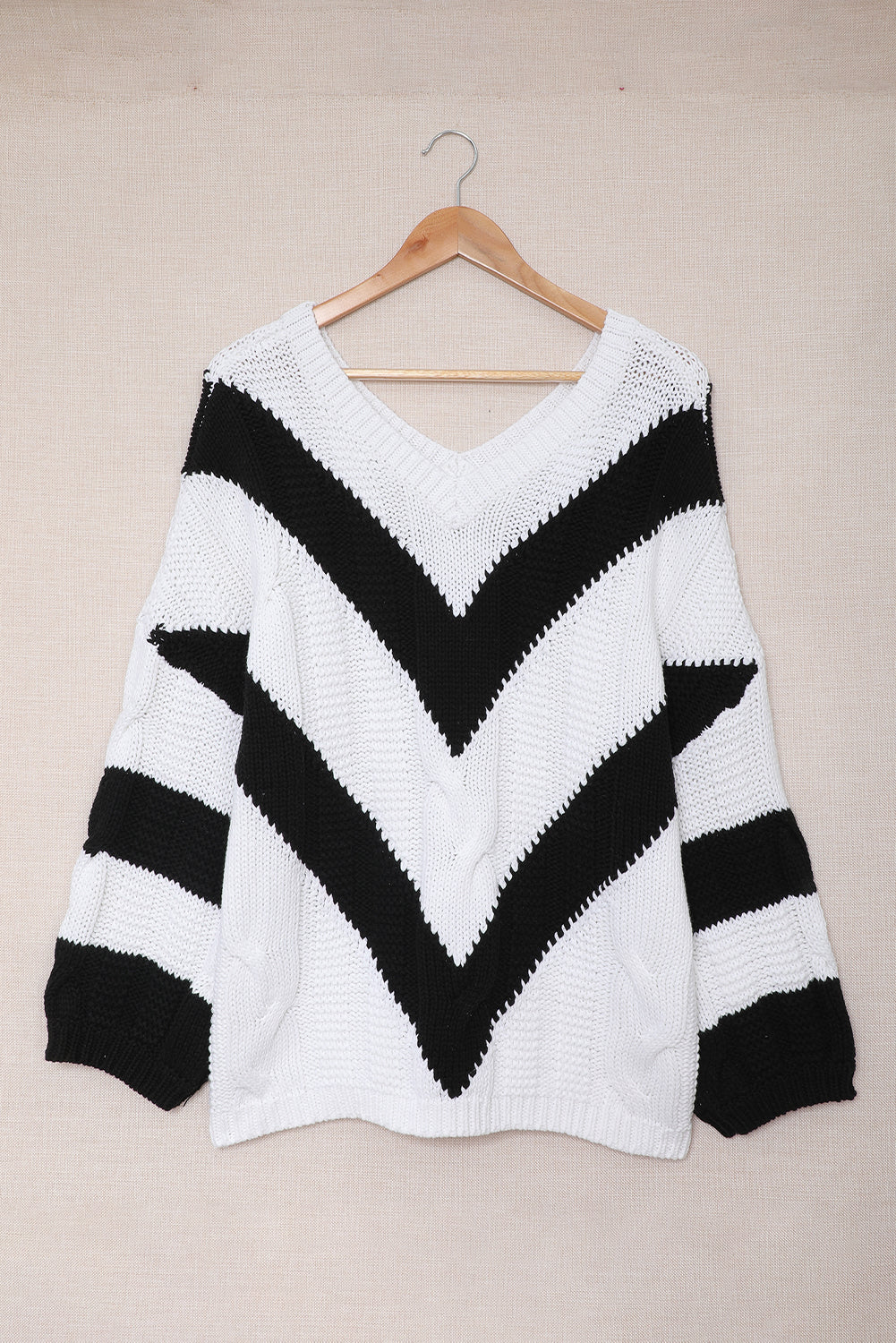 Green Color Block Drop Shoulder Oversize Sweater