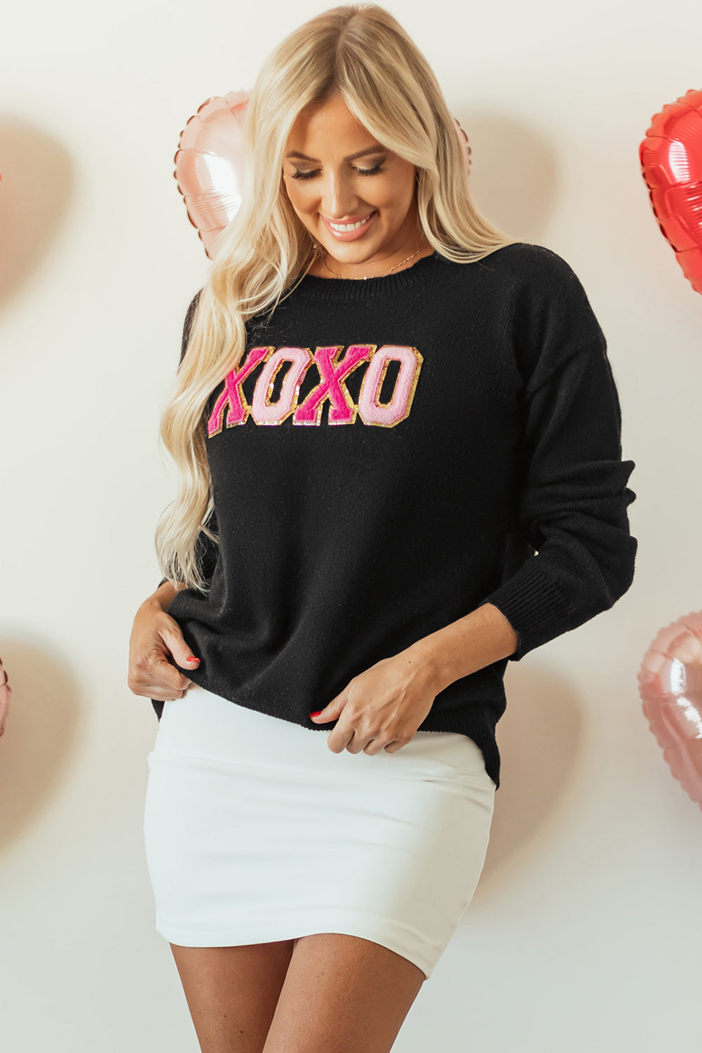 Red Dahlia Holly Jolly Round Neck Casual Sweater