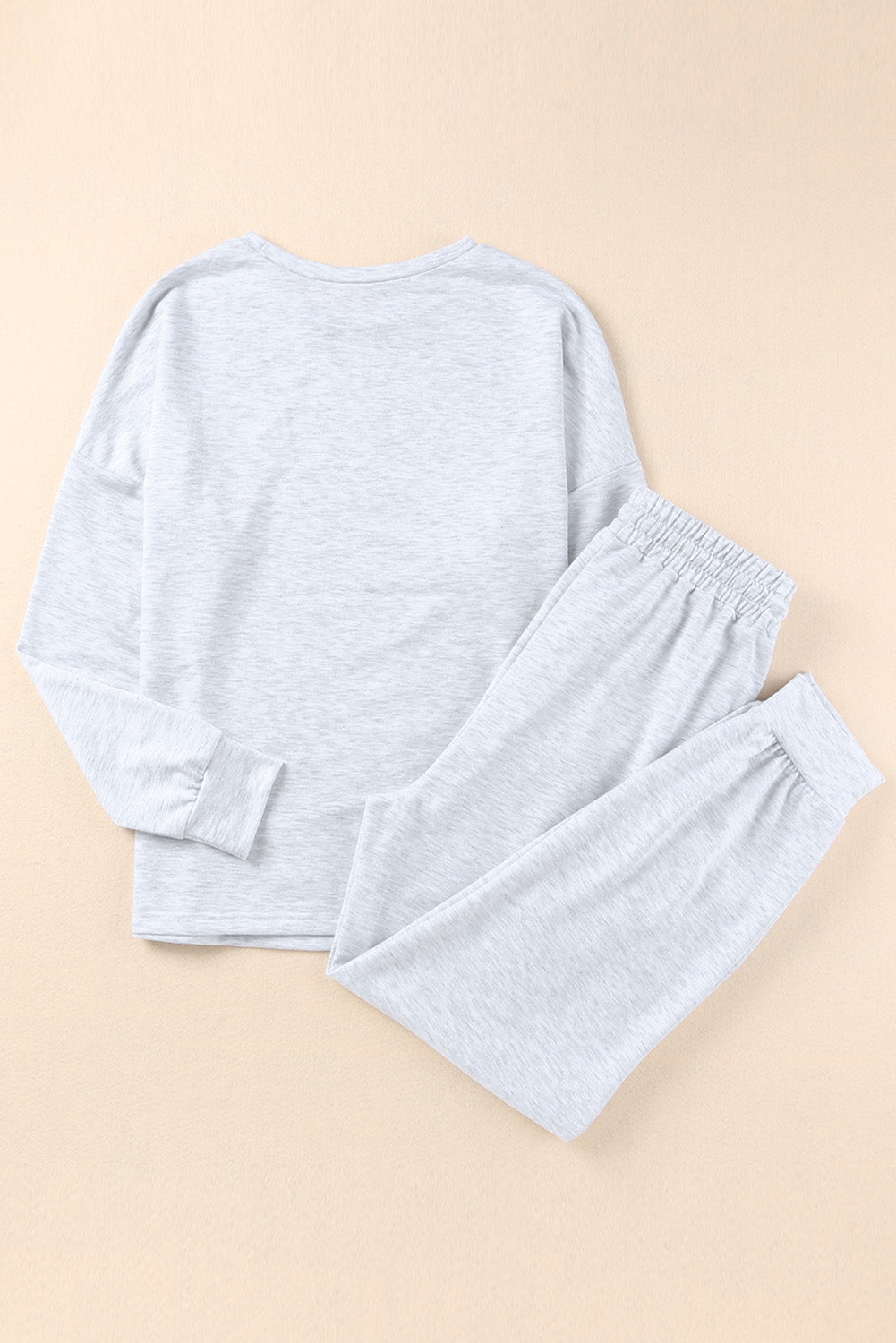 Blank Apparel - Gray Long Sleeve Pullover and Jogger Pants Lounge Set