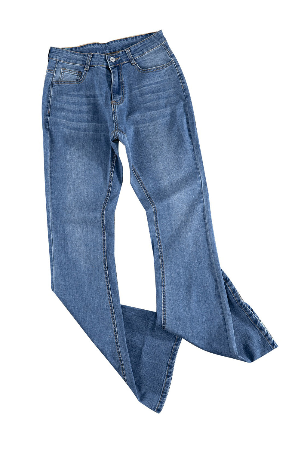 Medium Blue Wash Vintage Wide Leg Jeans