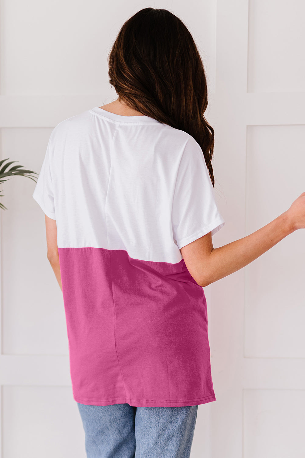 Rose Colorblock Pocketed Mini Dress