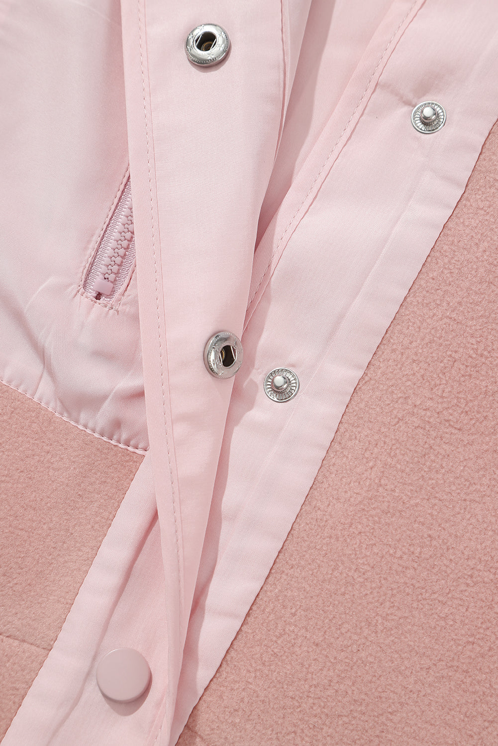 Orchid Petal Sherpa Contrast Trim Zipped Pocket Jacket